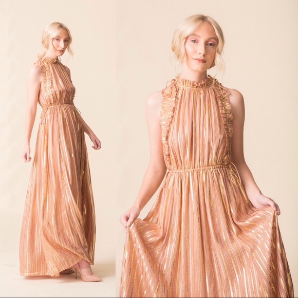 Ulla Johnson Ottilie Metallic Striped Maxi Dress - Picture 10 of 10